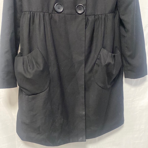 💥3/$40💥Simply Vera Wang Black Big button Aline Coat Size Small - Picture 6 of 8